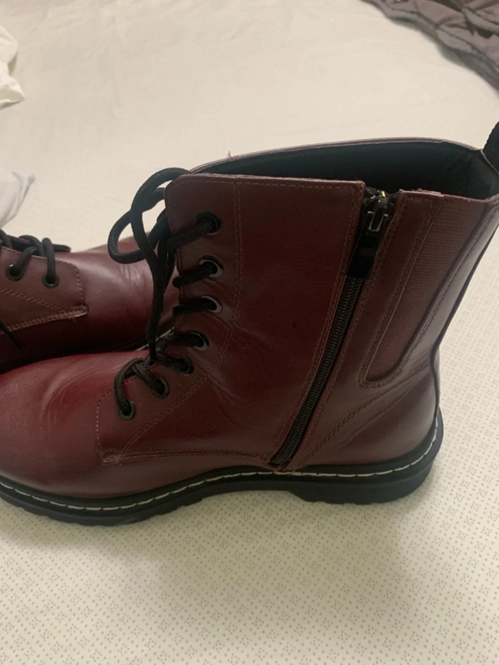 torrid Burgundy Lace-Up Combat Boots size 10.5ww - Picture 5 of 10